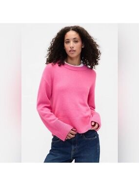 Gap Cashsoft Love Letter Crewneck Oversized Sweater Cabincore Girlie Feminine